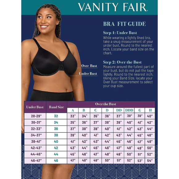 Vanity Fair Women’s Beauty Back Smoothing Minimizer Bra 42D - Picture 5 of 6